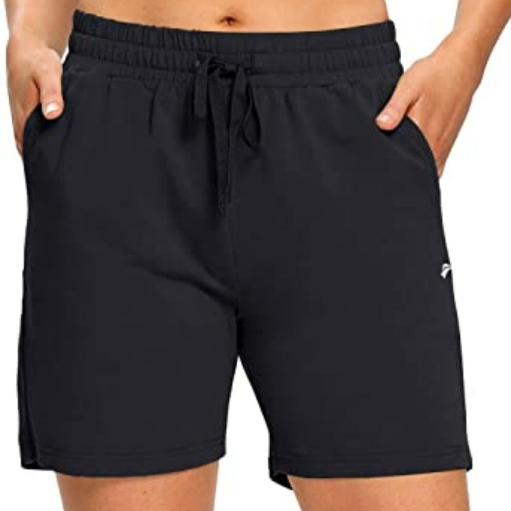 EZRUN Women's Bermuda Shorts Sweat Shorts with Deep Pockets